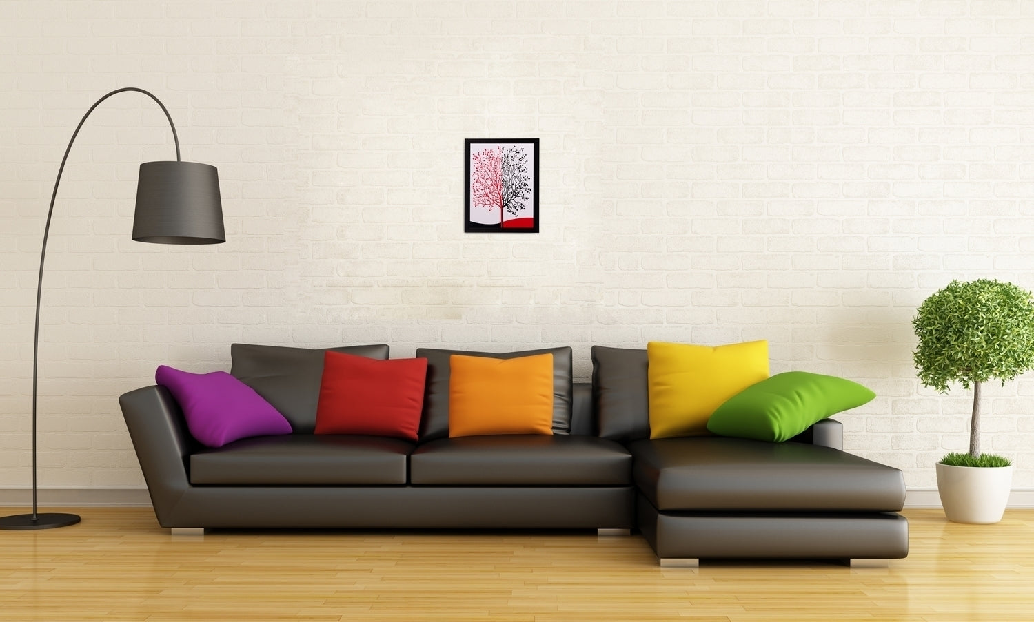 Abstract Black and Red Tree Matt Textured UV Art Painting Kafalo