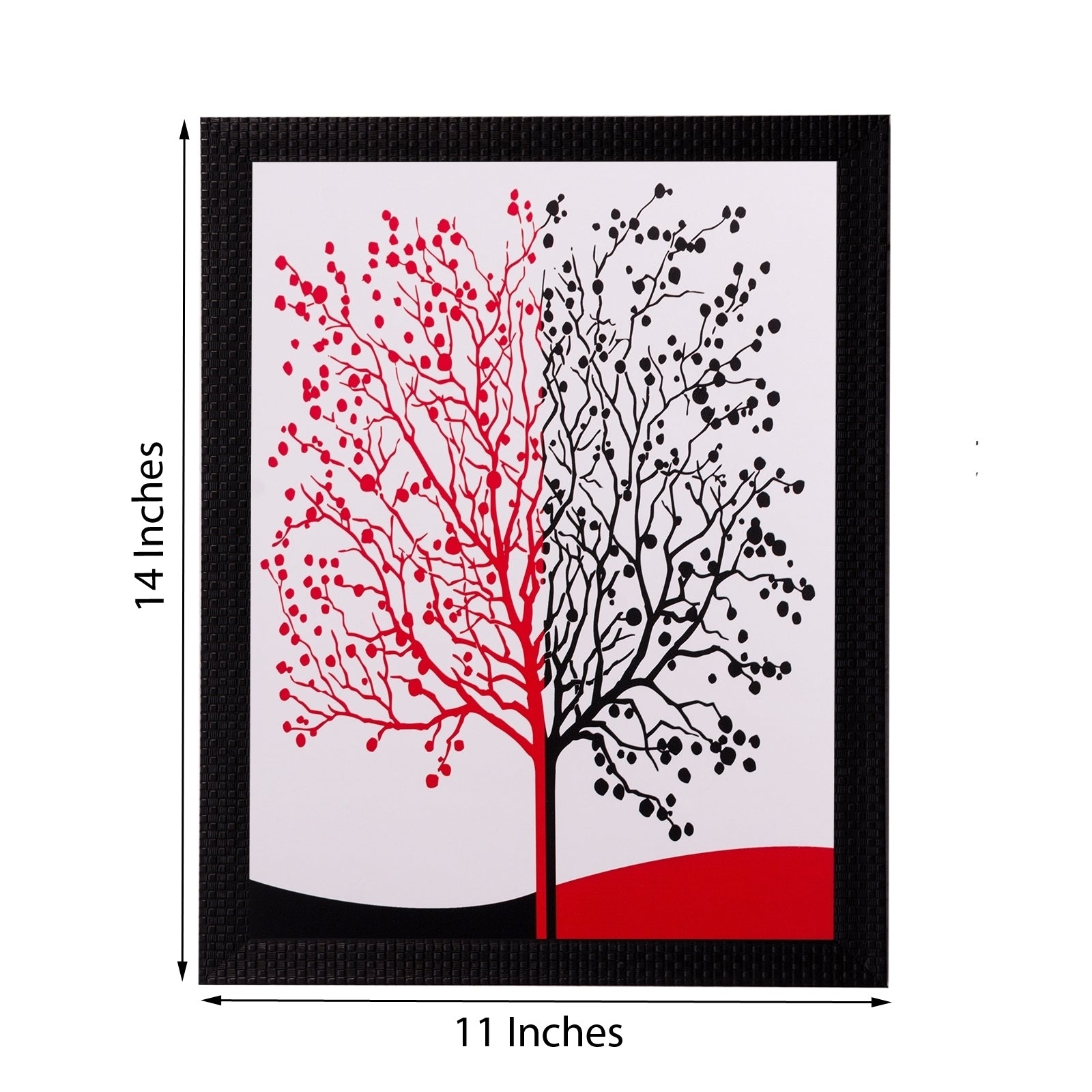 Abstract Black and Red Tree Matt Textured UV Art Painting Kafalo