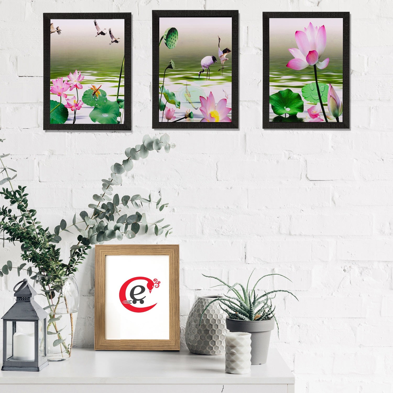 Set of 3 Floral Matt Textured UV Art Painting Kafalo