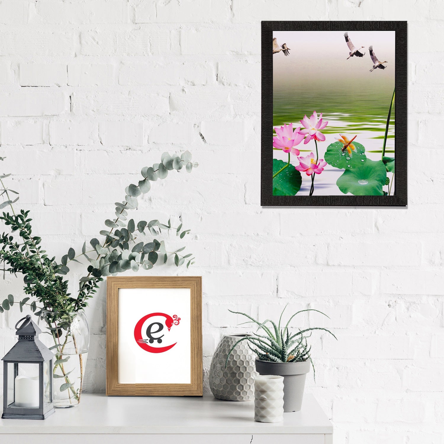 Water Side Floral View Matt Textured UV Art Painting Kafalo
