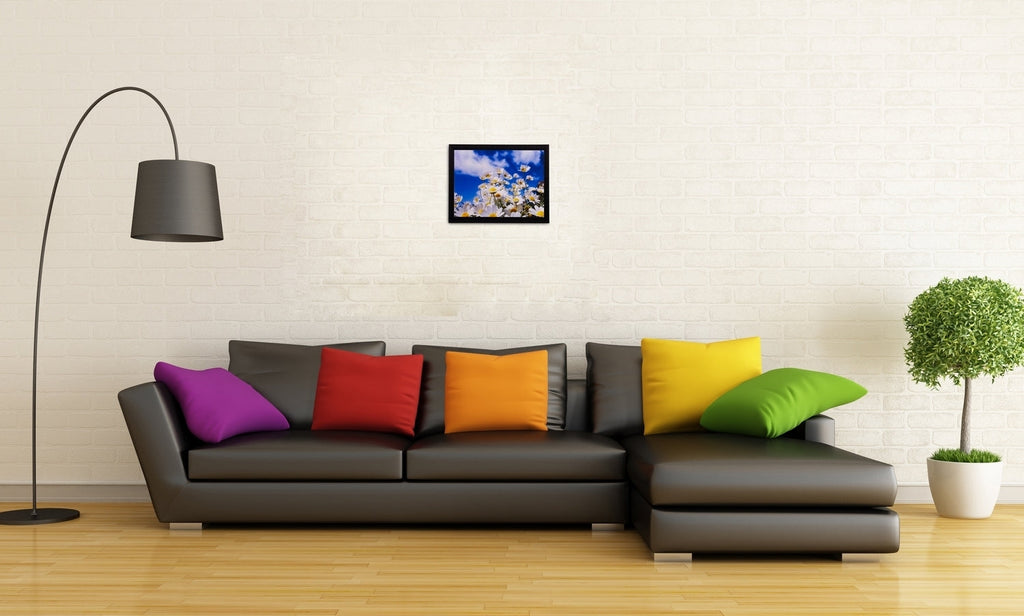 White Sunflower Bunch Matt Textured UV Art Painting Kafalo