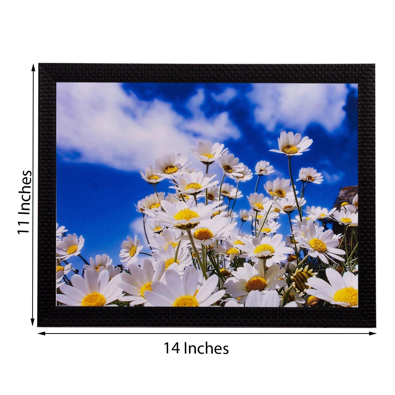 White Sunflower Bunch Matt Textured UV Art Painting Kafalo