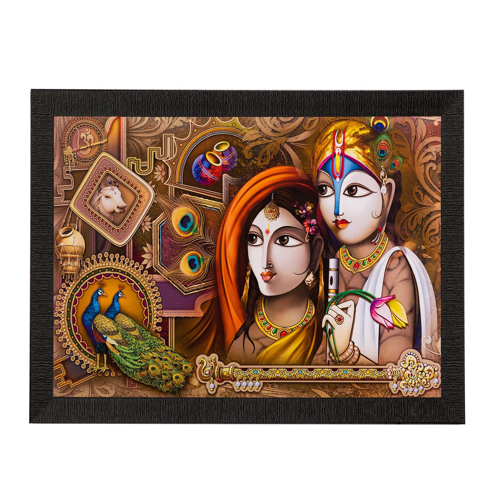 Radha Krishna Painting Digital Printed Religious Wall Art Kafalo