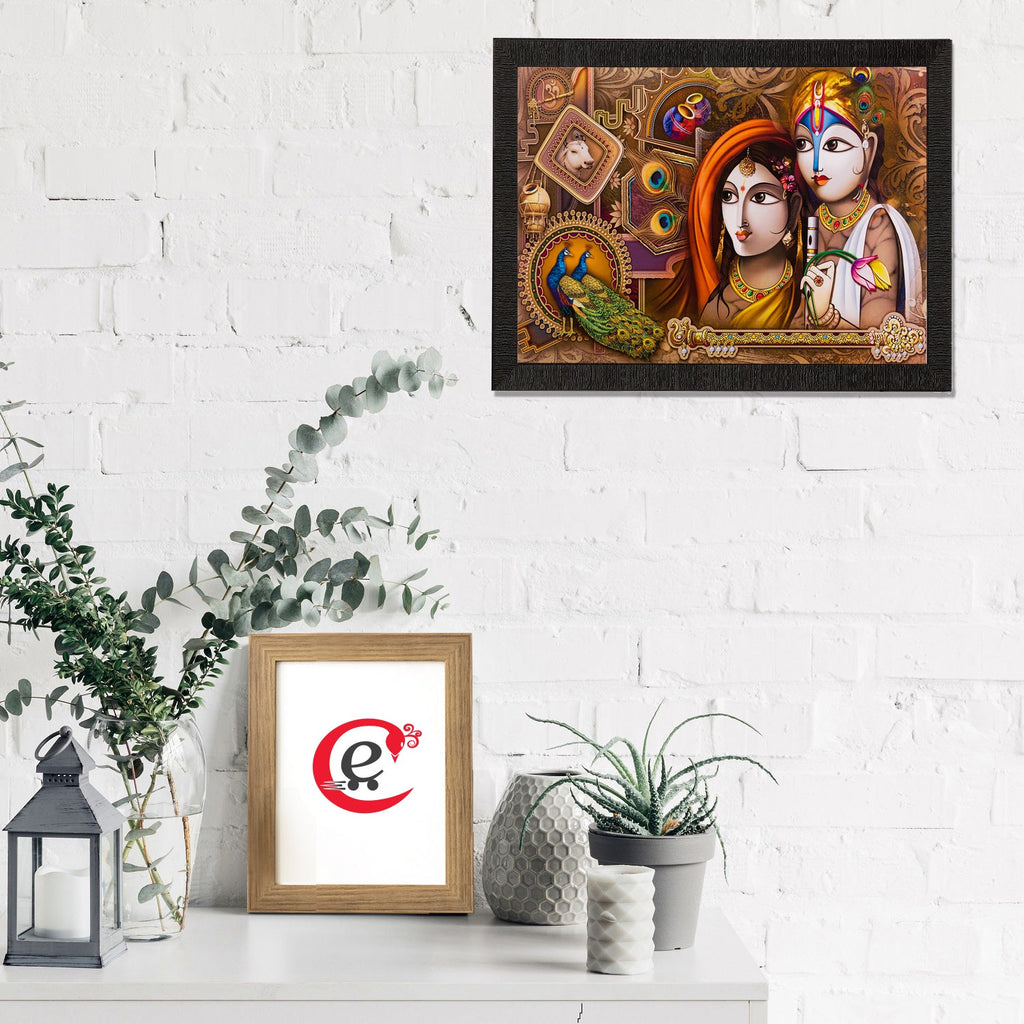 Radha Krishna Painting Digital Printed Religious Wall Art Kafalo