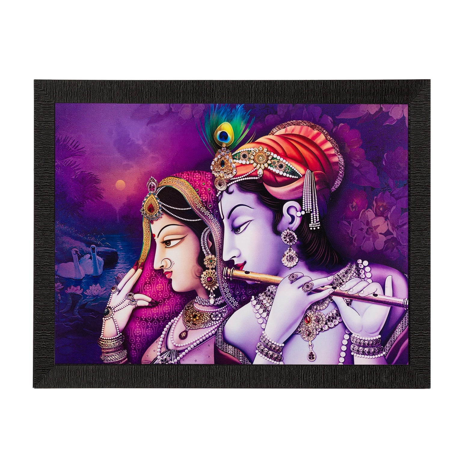 Radha Krishna Painting Digital Printed Religious Wall Art Kafalo