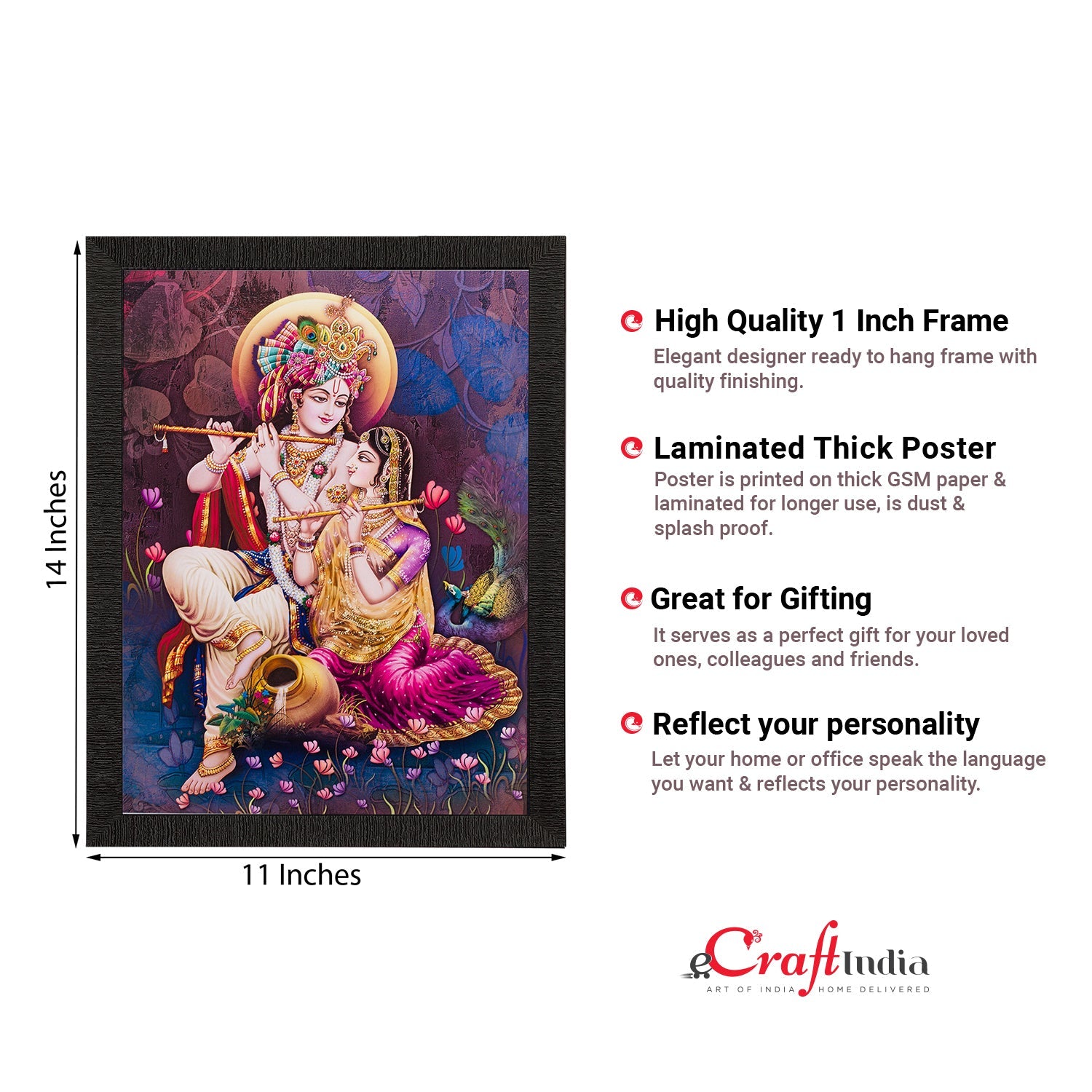 Radha Krishna Painting Digital Printed Religious Wall Art Kafalo