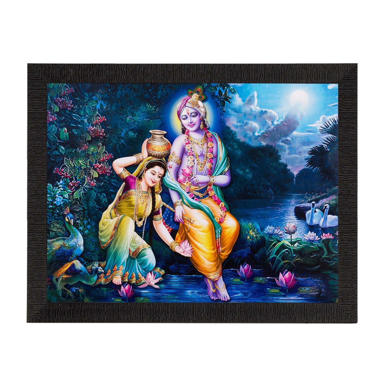 Radha Krishna Painting Digital Printed Religious Wall Art Kafalo