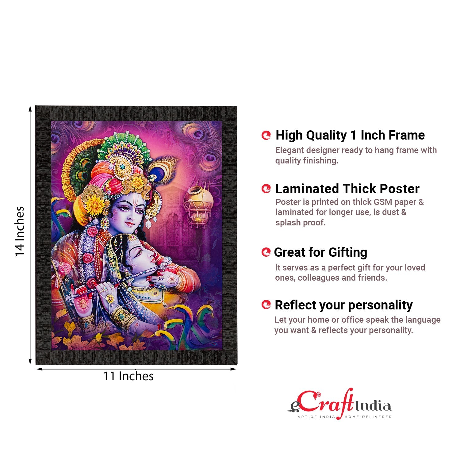 Radha Krishna Painting Digital Printed Religious Wall Art Kafalo