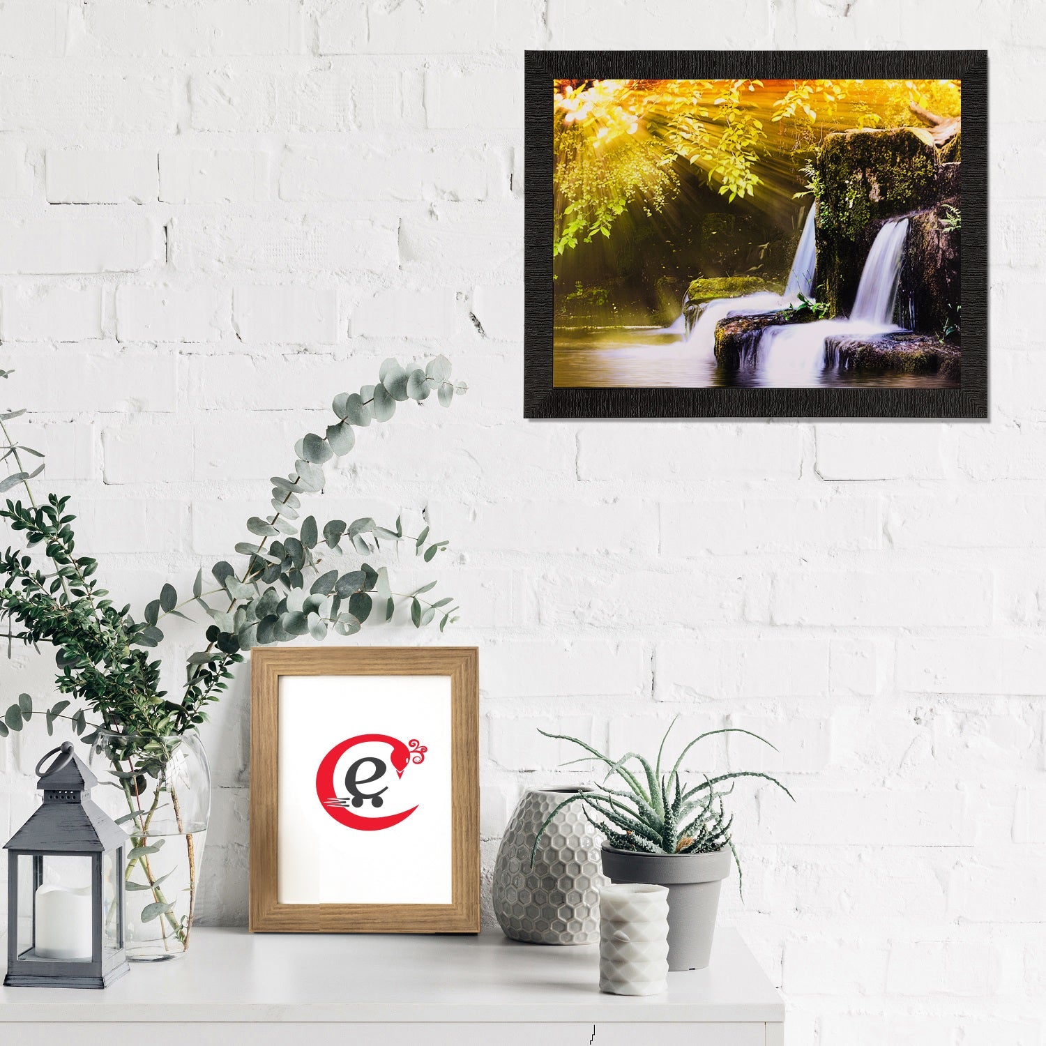 Waterfall View Matt Textured UV Art Painting Kafalo
