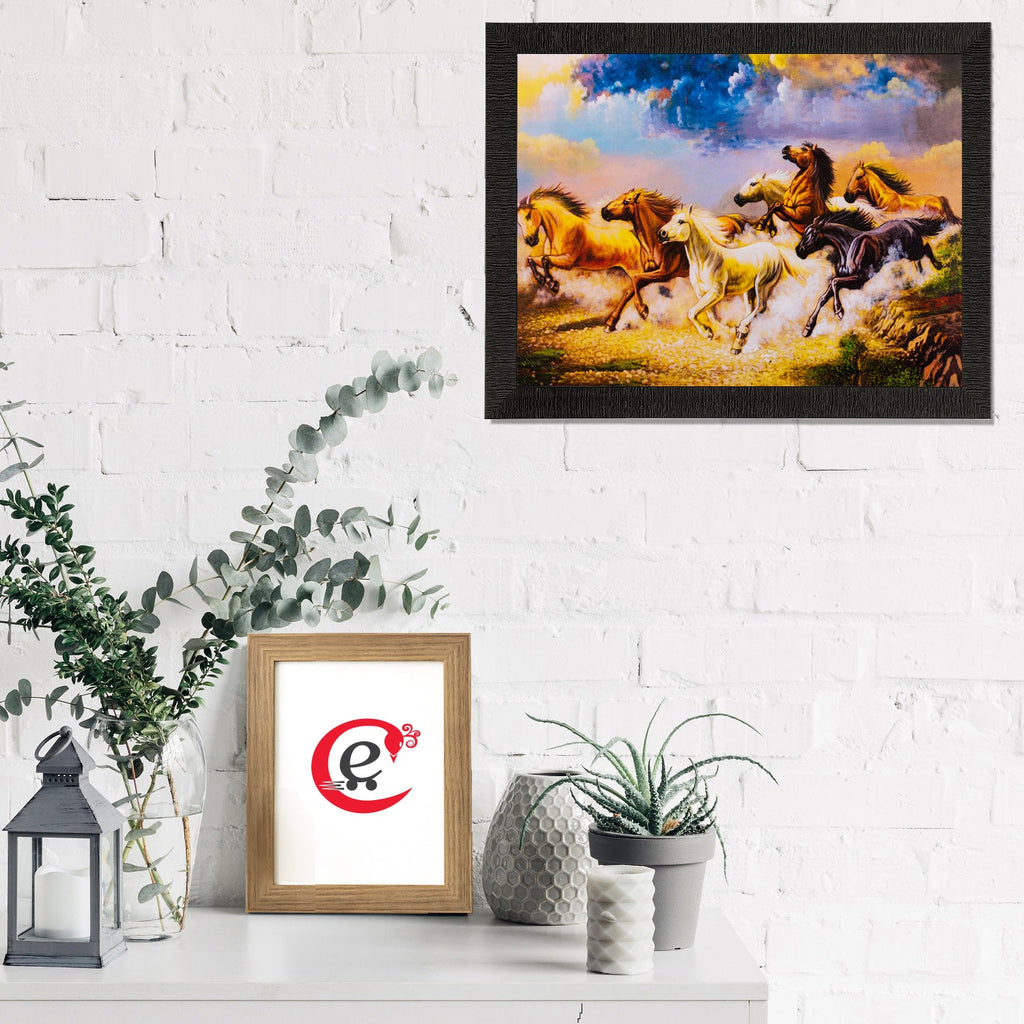 Running Lucky Horses Matt Textured UV Art Painting Kafalo