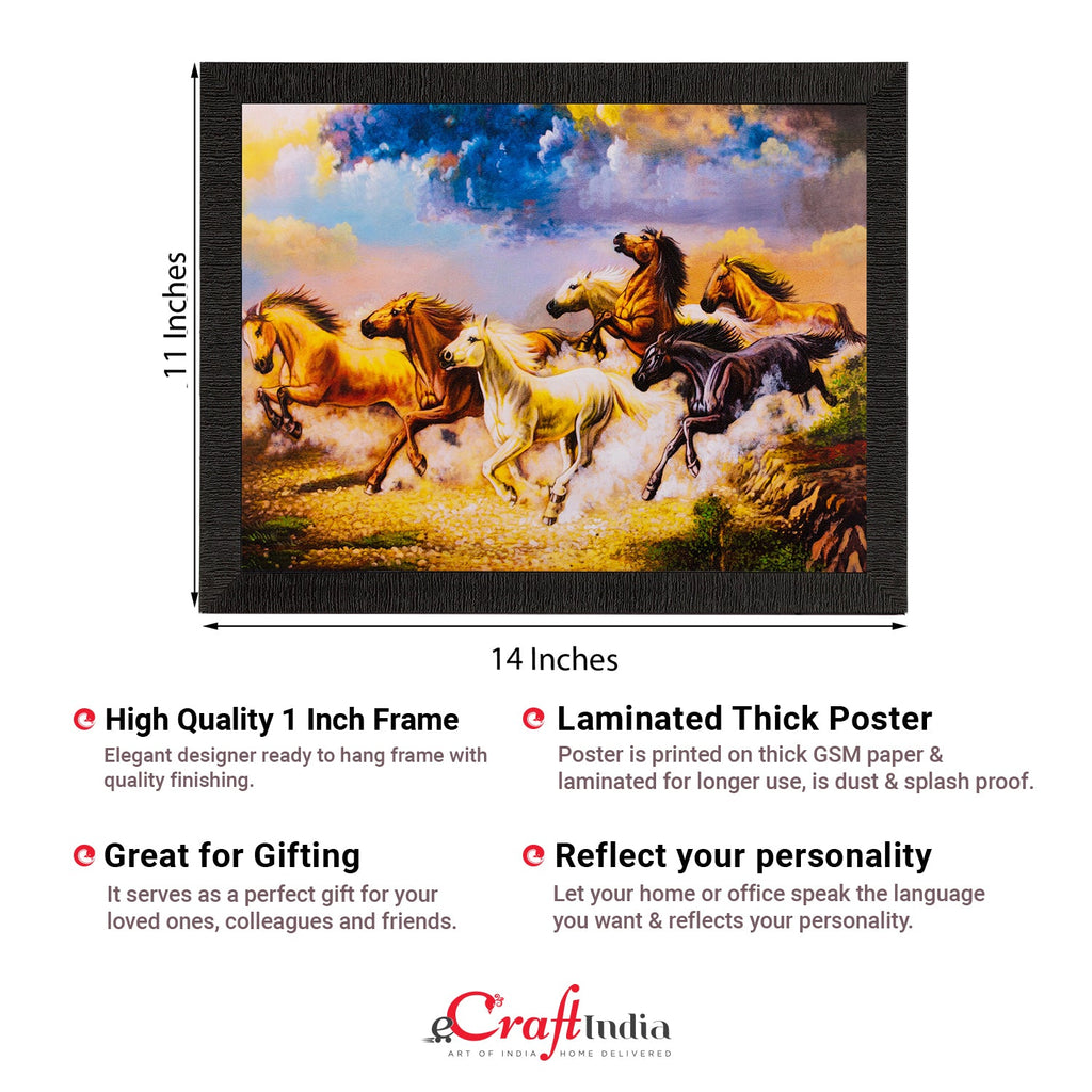 Running Lucky Horses Matt Textured UV Art Painting Kafalo