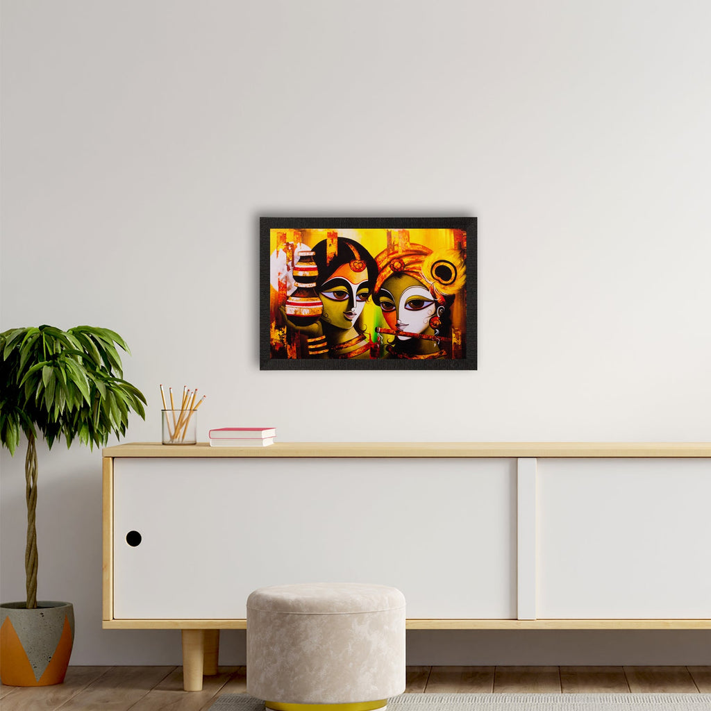 Radha Krishna Painting Digital Printed Religious Wall Art Kafalo