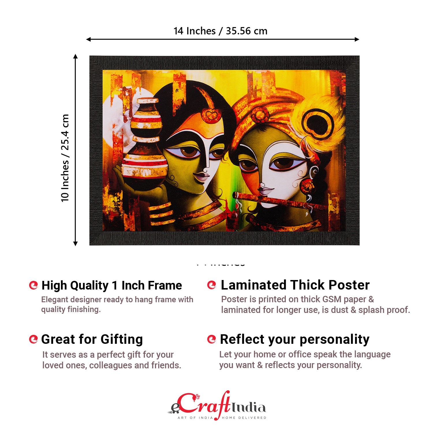 Radha Krishna Painting Digital Printed Religious Wall Art Kafalo