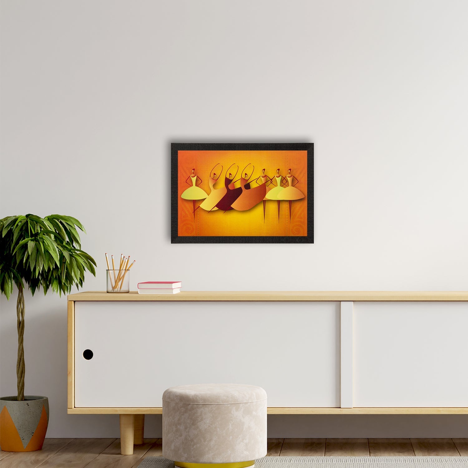Abstract Dancing Girls Matt Textured UV Art Painting Kafalo