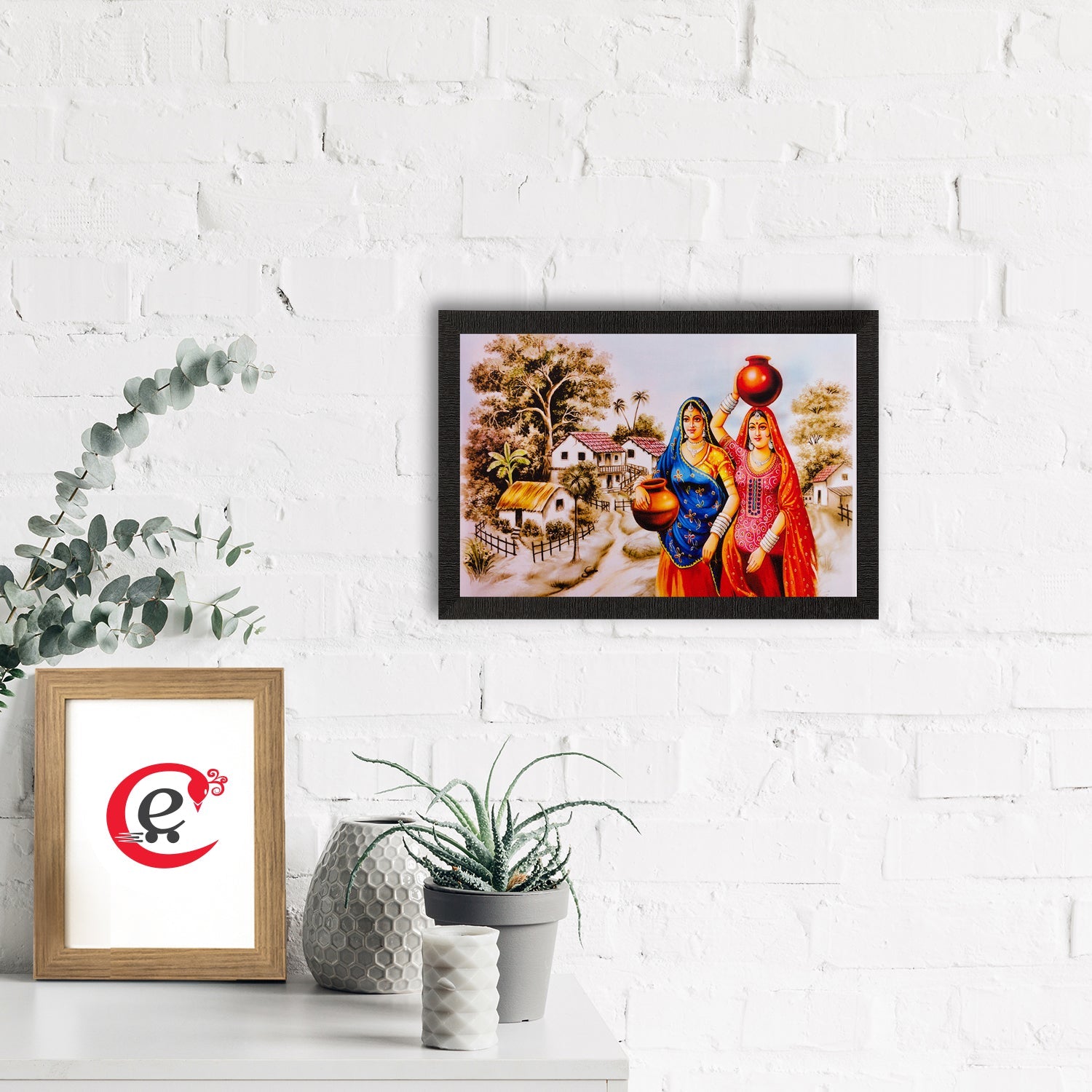 Village Women Matt Textured UV Art Painting Kafalo
