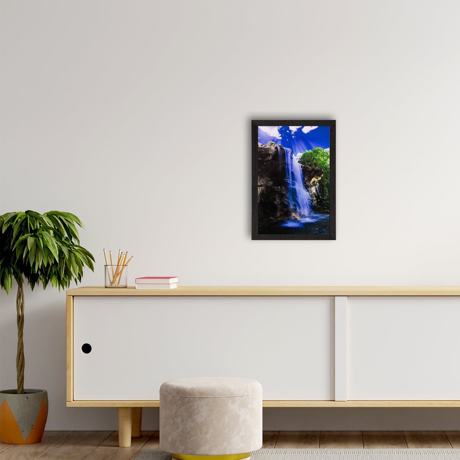 Waterfall View Matt Textured UV Art Painting Kafalo