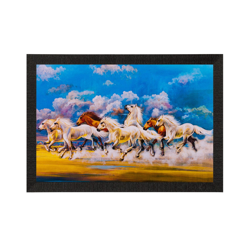 Running Lucky Horses Matt Textured UV Art Painting Kafalo