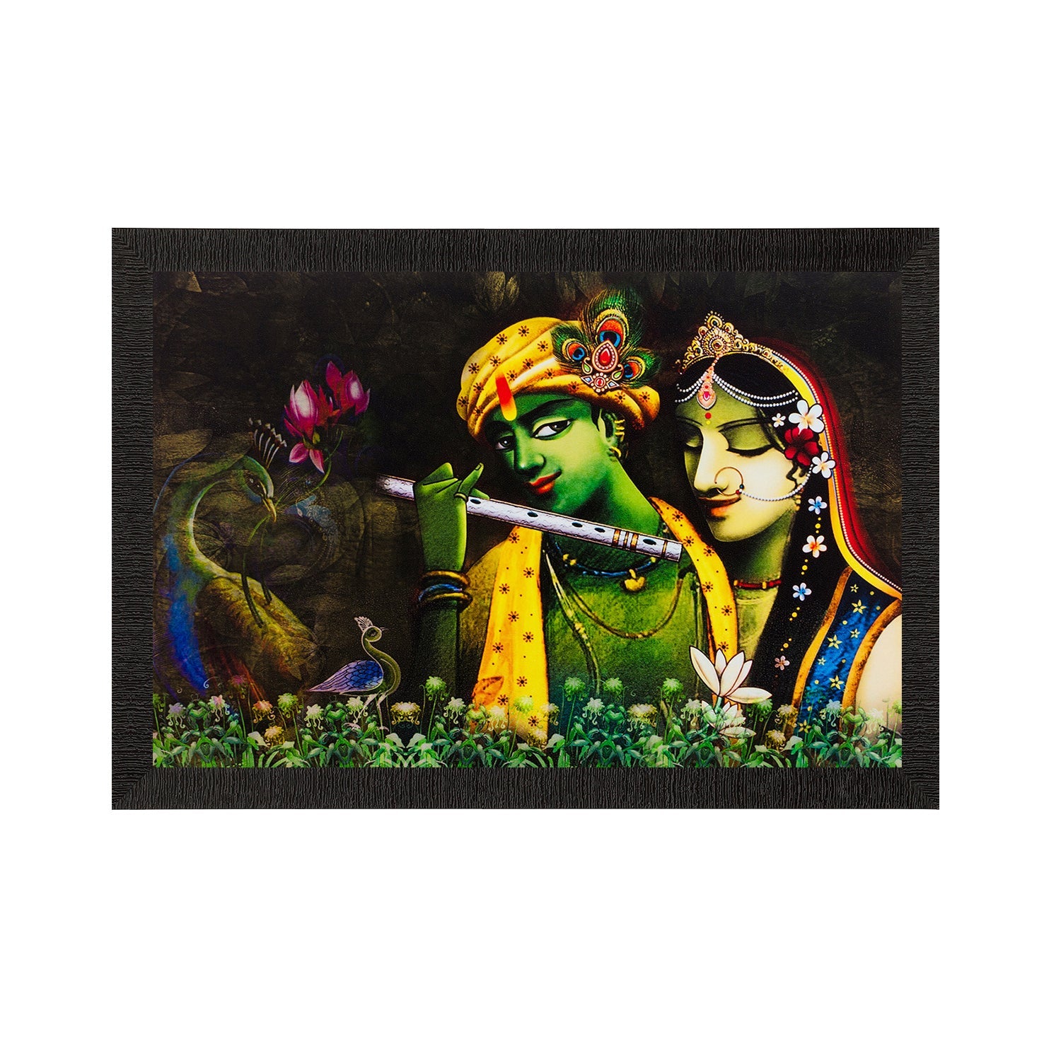 Radha Krishna Painting Digital Printed Religious Wall Art Kafalo
