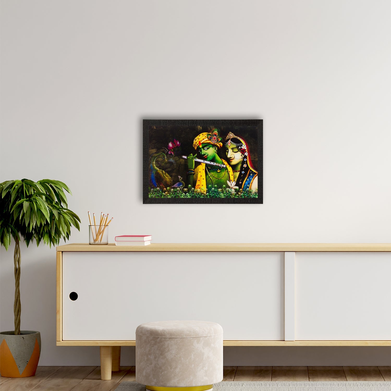 Radha Krishna Painting Digital Printed Religious Wall Art Kafalo
