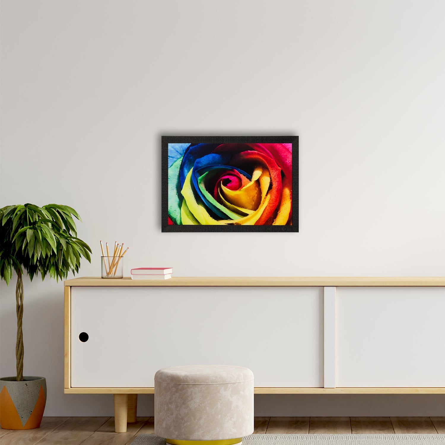 Colorful Floral View Matt Textured UV Art Painting Kafalo
