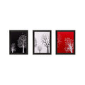 Set of 3 Abstract Tree Matt Textured UV Art Painting Kafalo