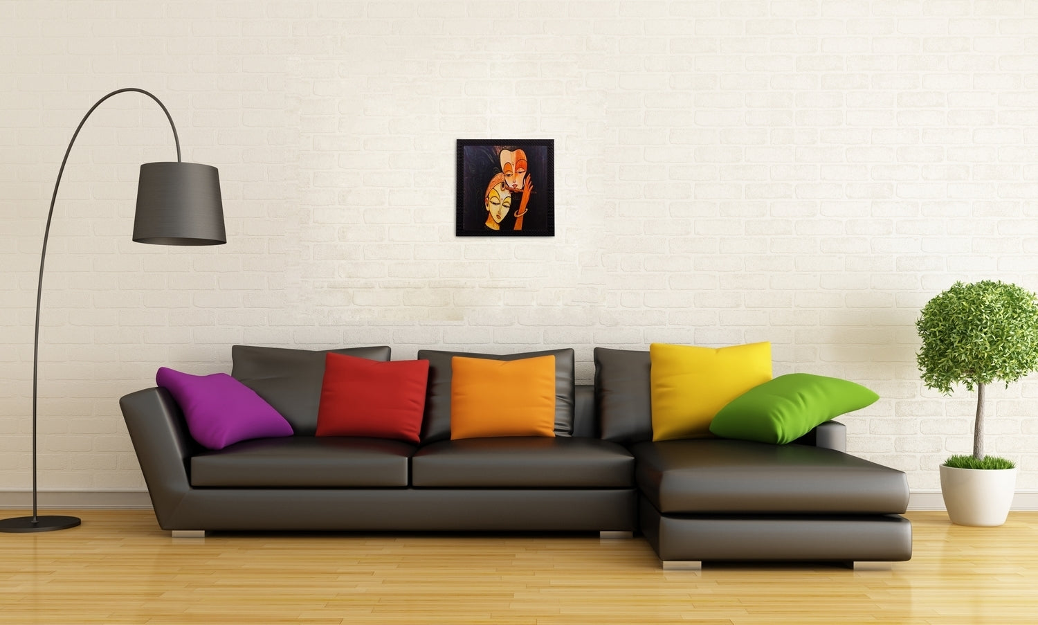Radha Krishna Matt Textured UV Art Painting Kafalo