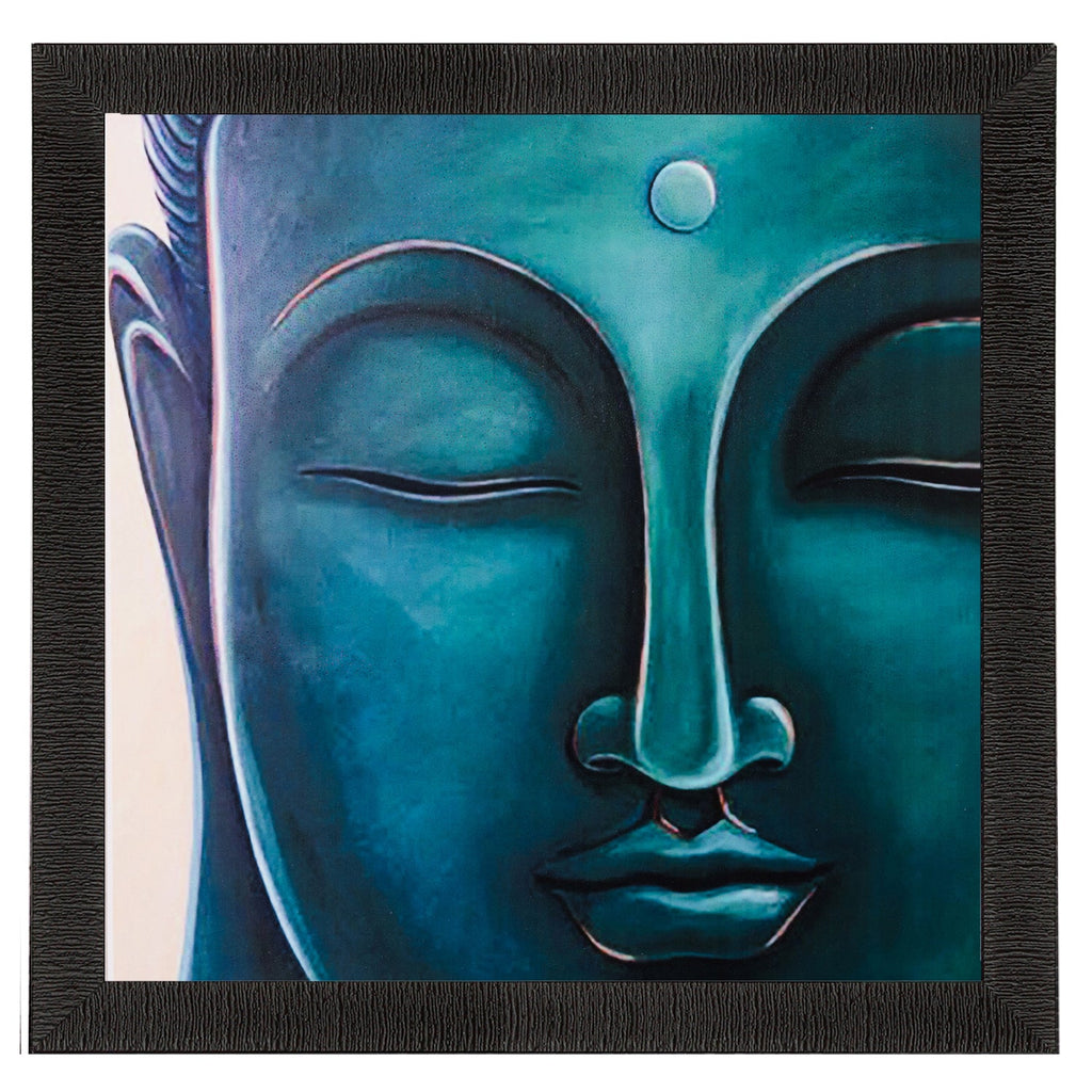 Meditating Buddha Face Painting Digital Printed Religious Wall Art Kafalo