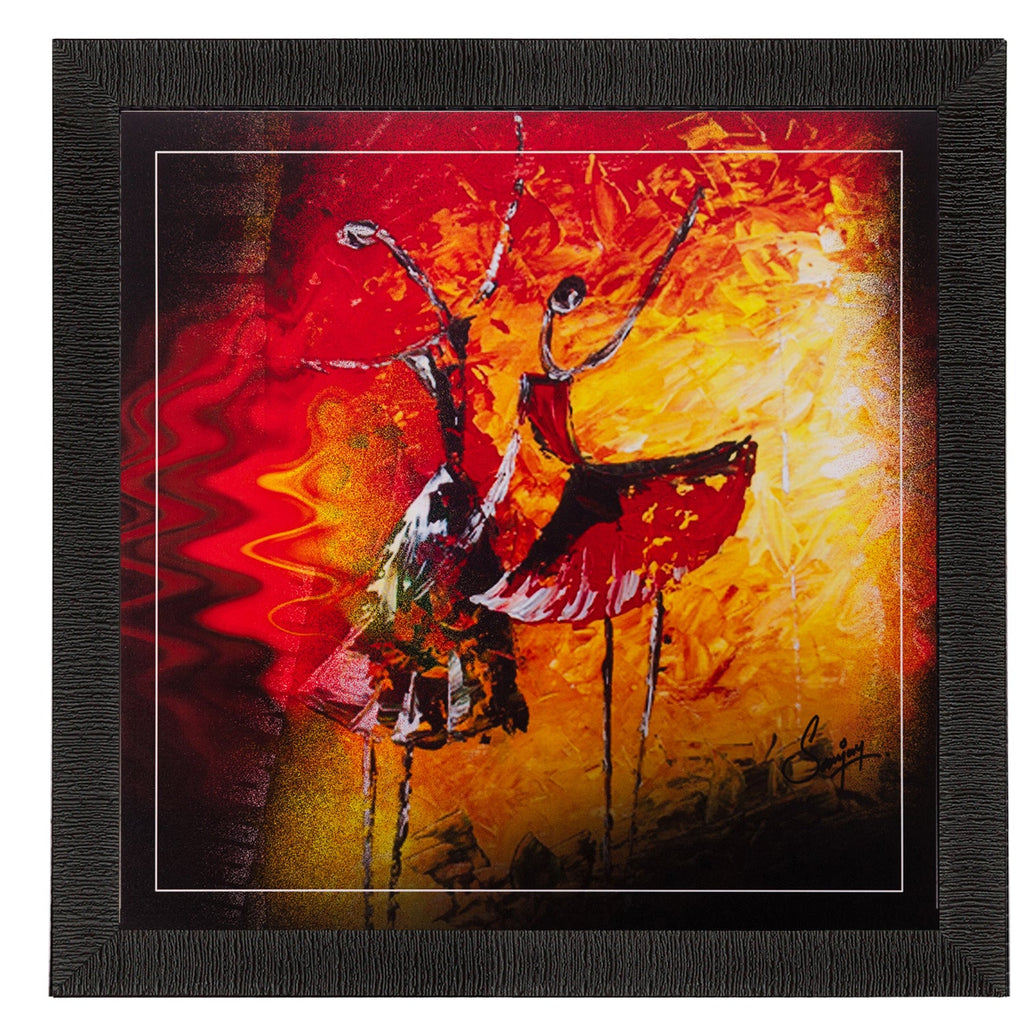Dancing Girls Matt Textured UV Art Painting Kafalo
