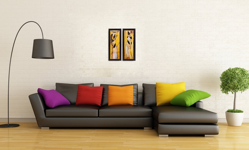 Set of 2 Tribal Women Matt Textured UV Art Painting Kafalo