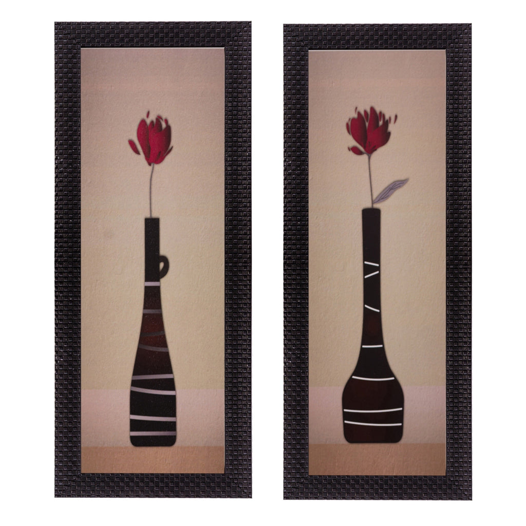 Set of 2 Botanical Pots Satin Matt Texture UV Art Painting Kafalo
