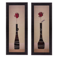 Set of 2 Botanical Pots Satin Matt Texture UV Art Painting Kafalo