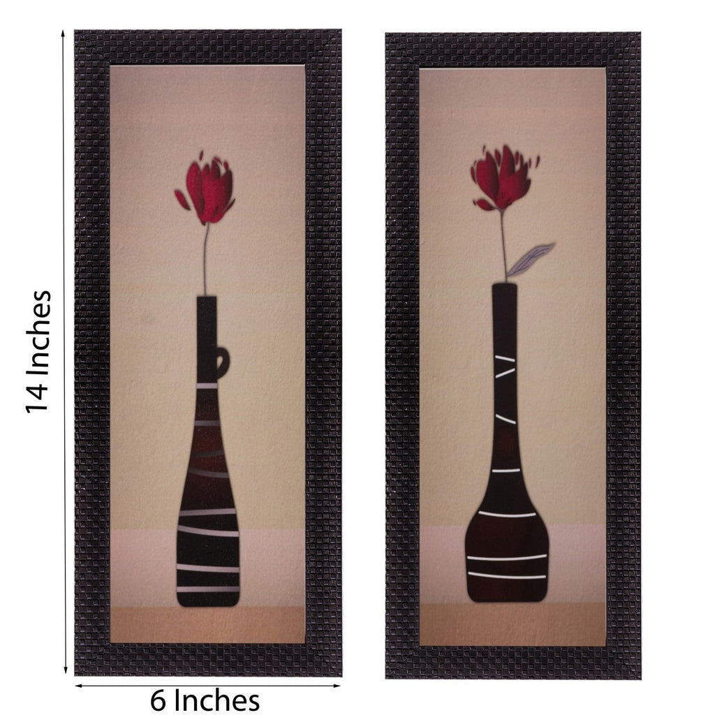 Set of 2 Botanical Pots Satin Matt Texture UV Art Painting Kafalo