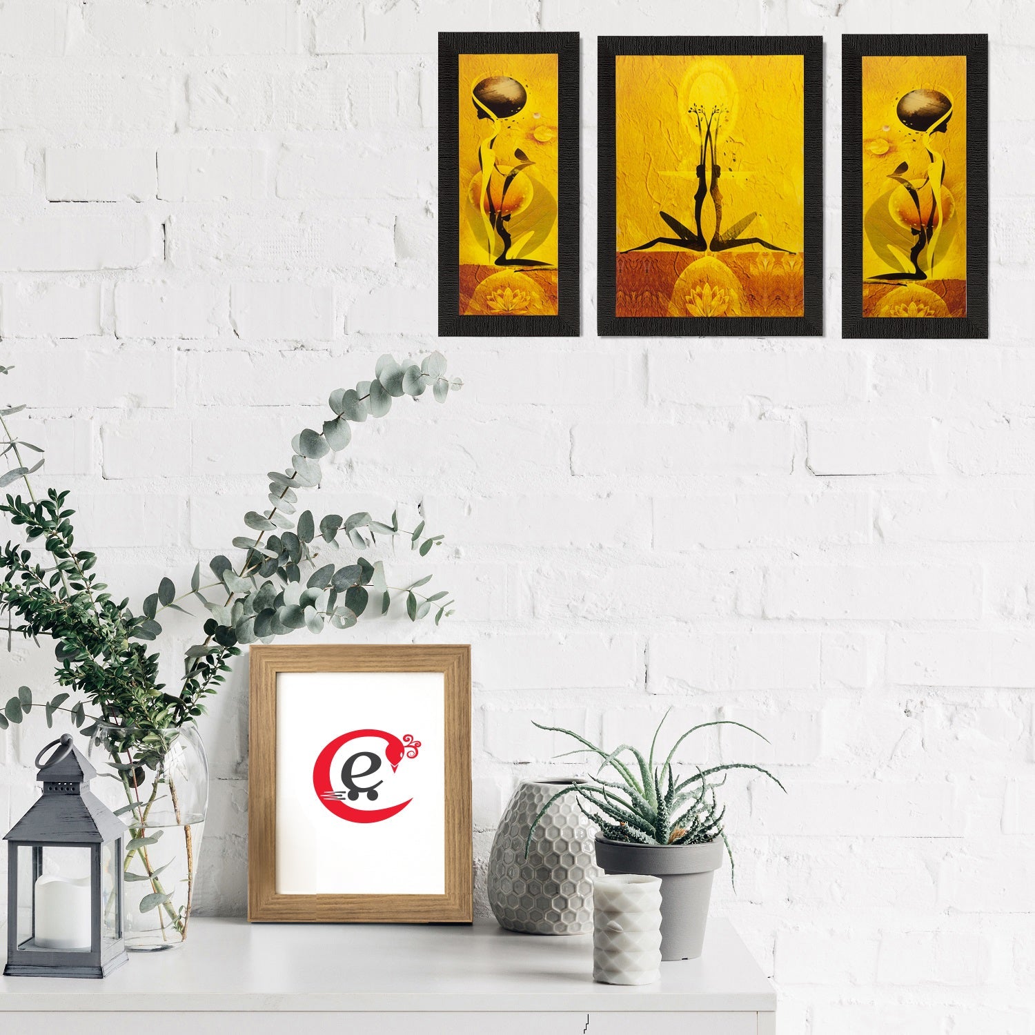 Set of 3 Abstract Dancing Girls Matt Textured UV Art Painting Kafalo