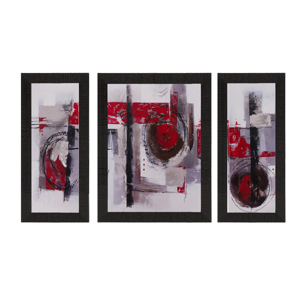 Set of 3 Abstract Matt Textured UV Art Painting Kafalo
