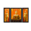 Set of 3 Meditating Buddha Matt Textured UV Art Painting Kafalo