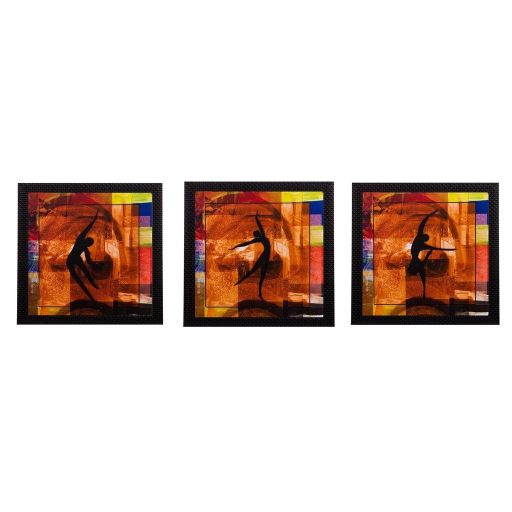 Set of 3 Dancing Girls Matt Textured UV Art Painting Kafalo