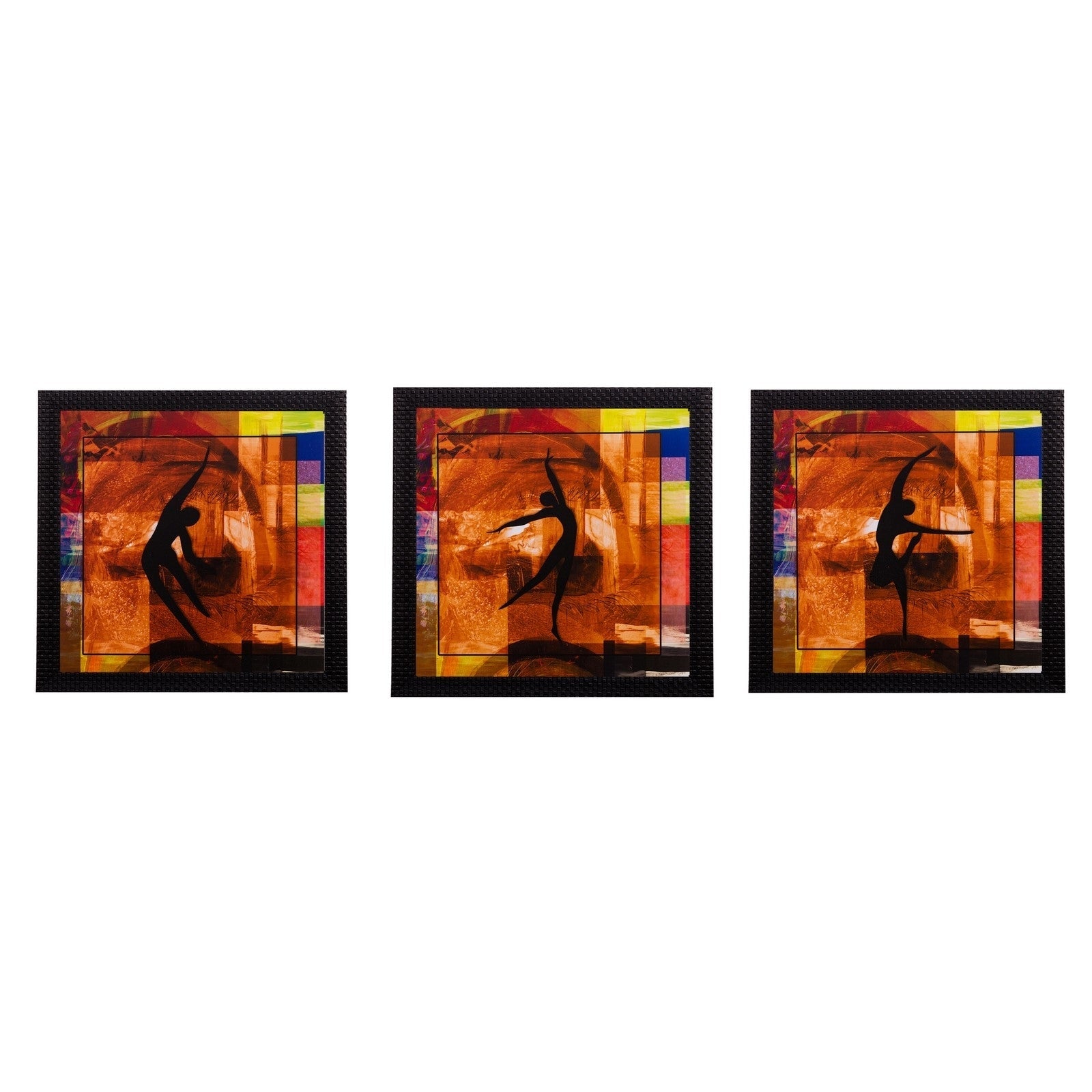 Set of 3 Dancing Girls Matt Textured UV Art Painting Kafalo