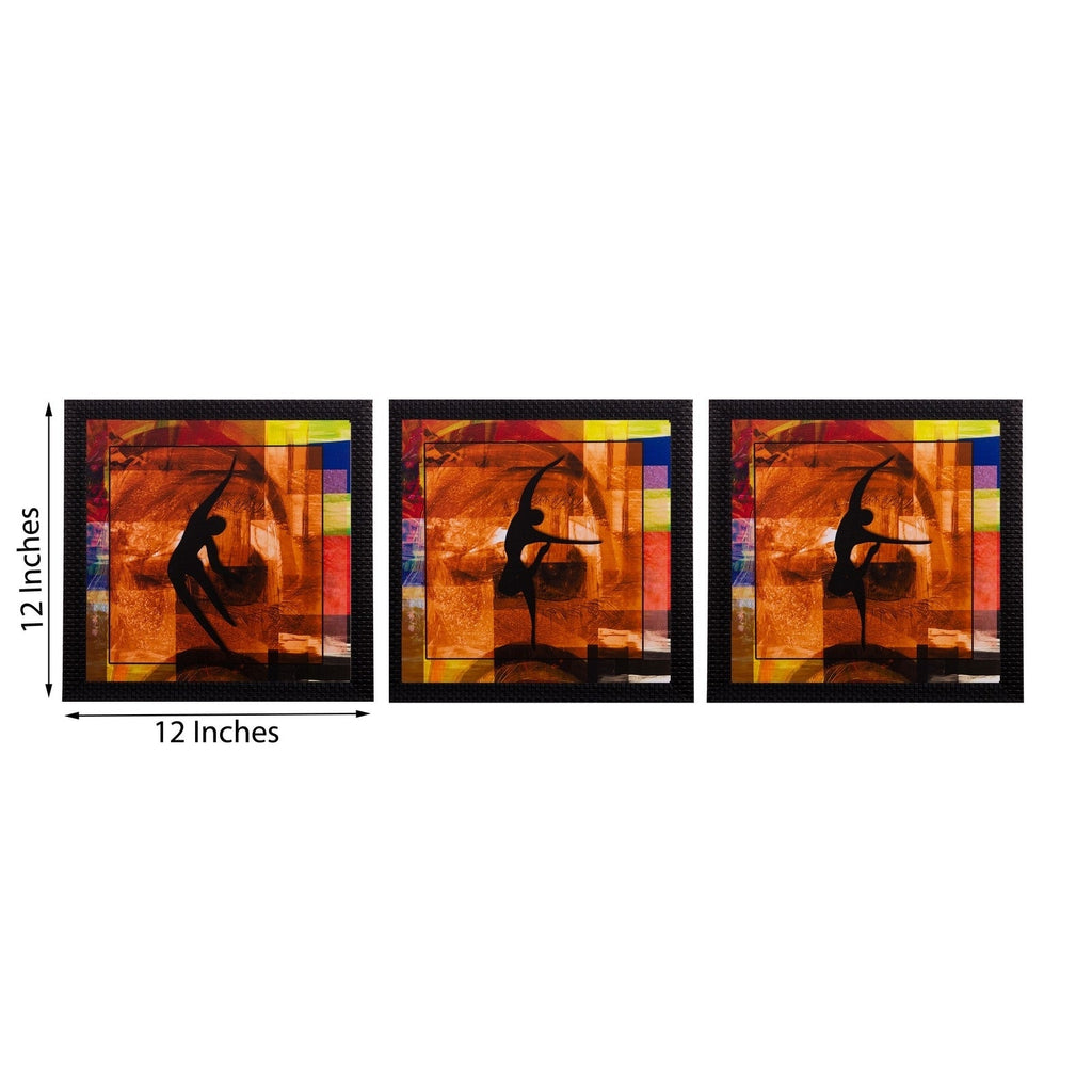 Set of 3 Dancing Girls Matt Textured UV Art Painting Kafalo