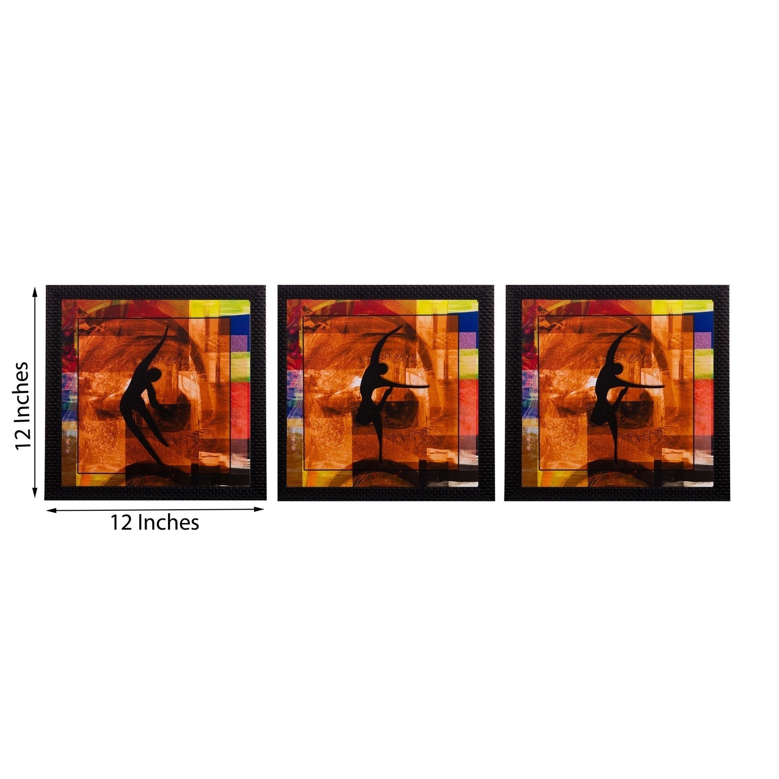 Set of 3 Dancing Girls Matt Textured UV Art Painting Kafalo