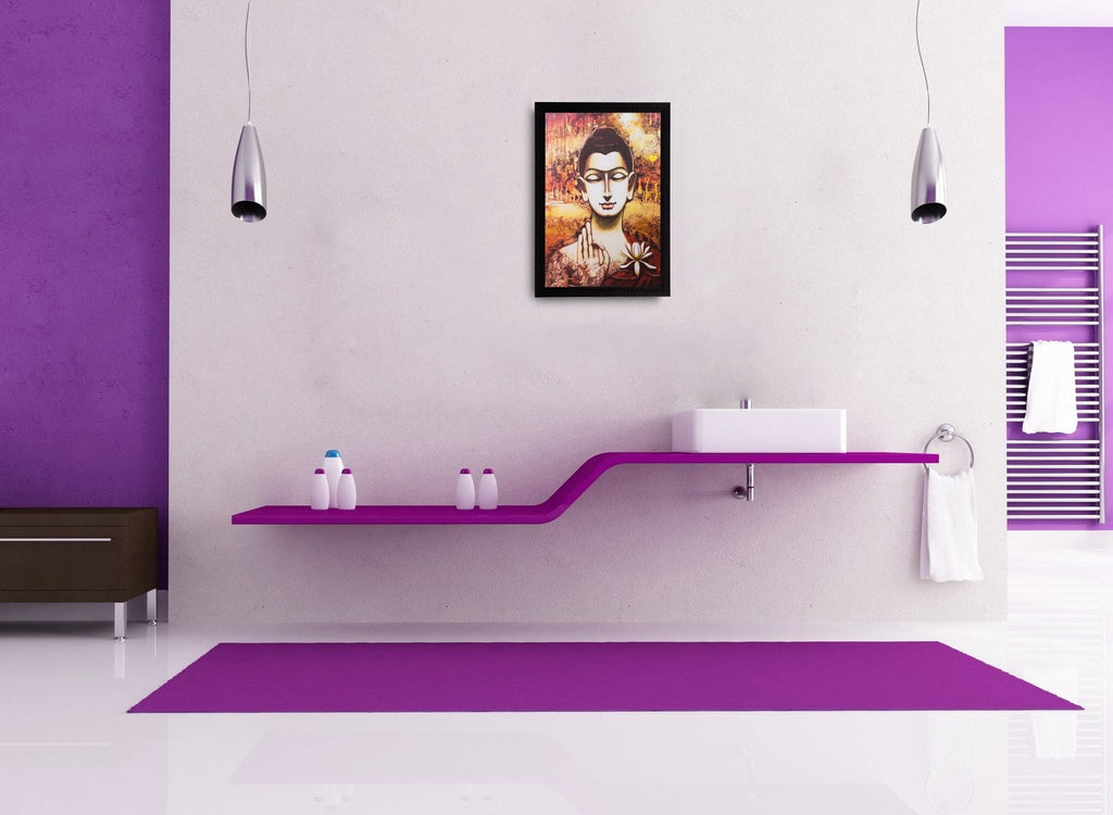 Meditating Buddha Matt Textured UV Art Painting Kafalo