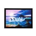 Running Horses in Water Matt Textured UV Art Painting Kafalo