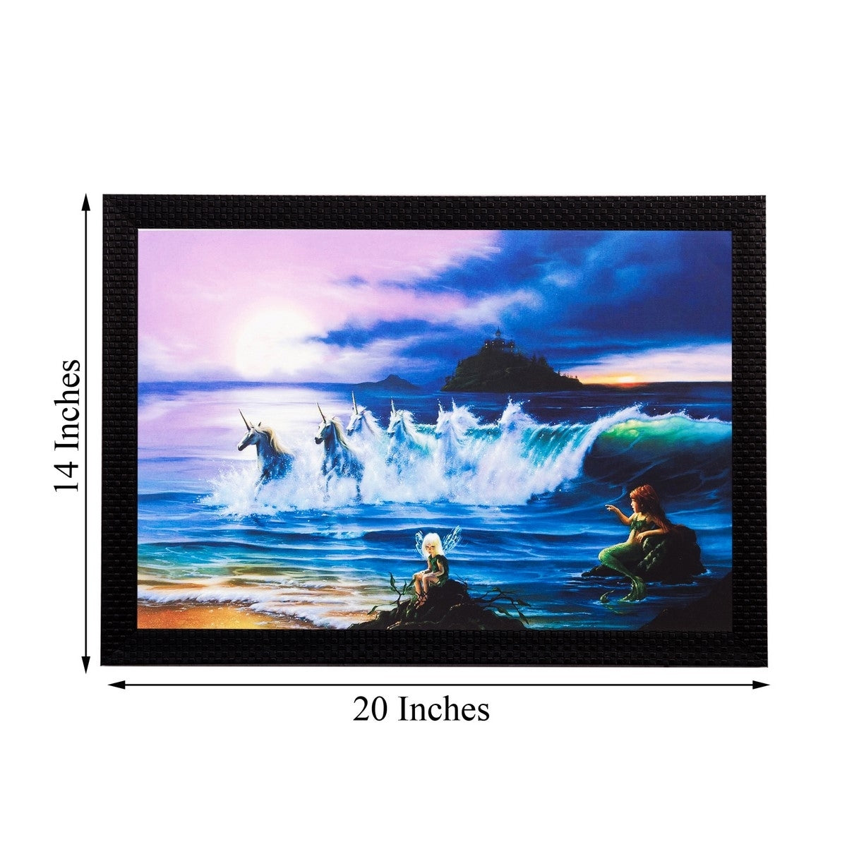Running Horses in Water Matt Textured UV Art Painting Kafalo