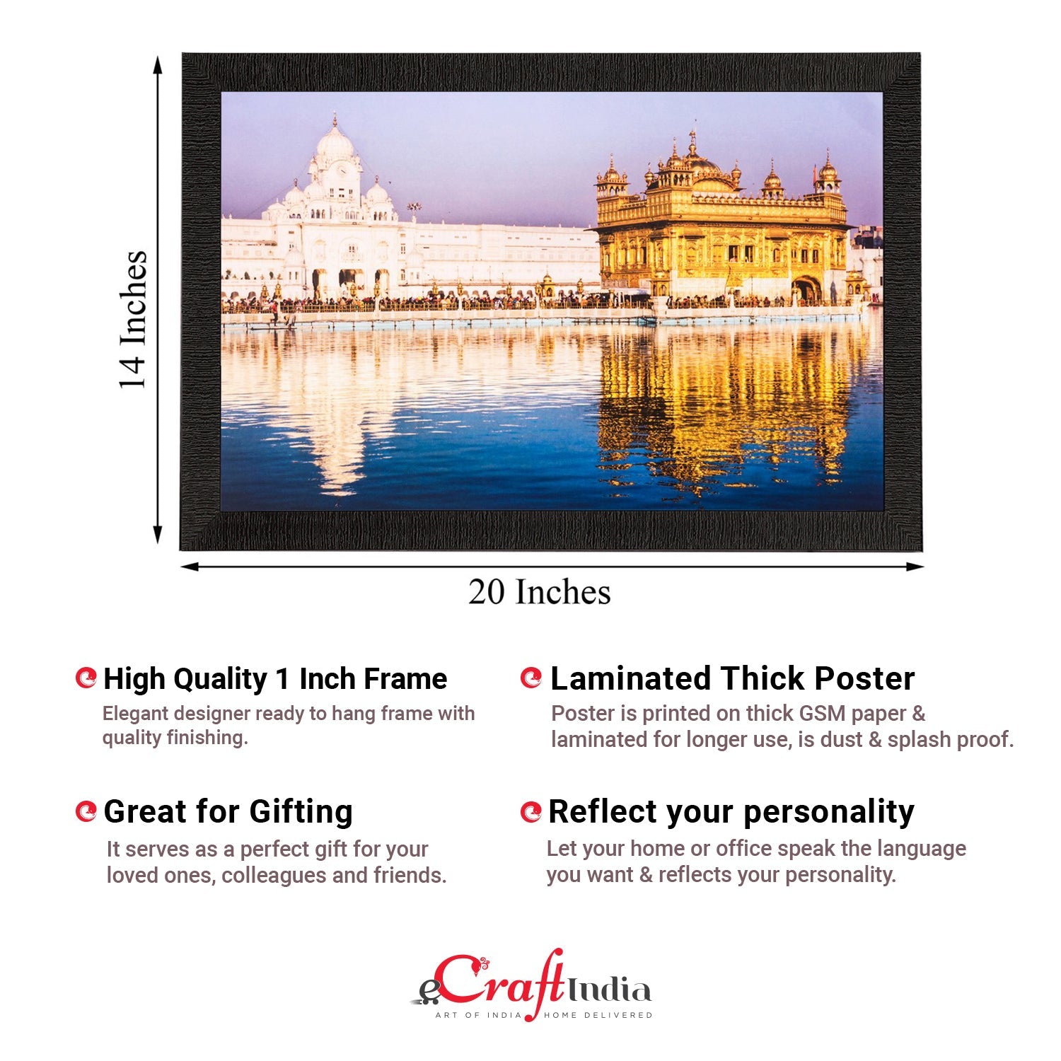 Beautiful Golden Temple Painting Digital Printed Religious Wall Art Kafalo