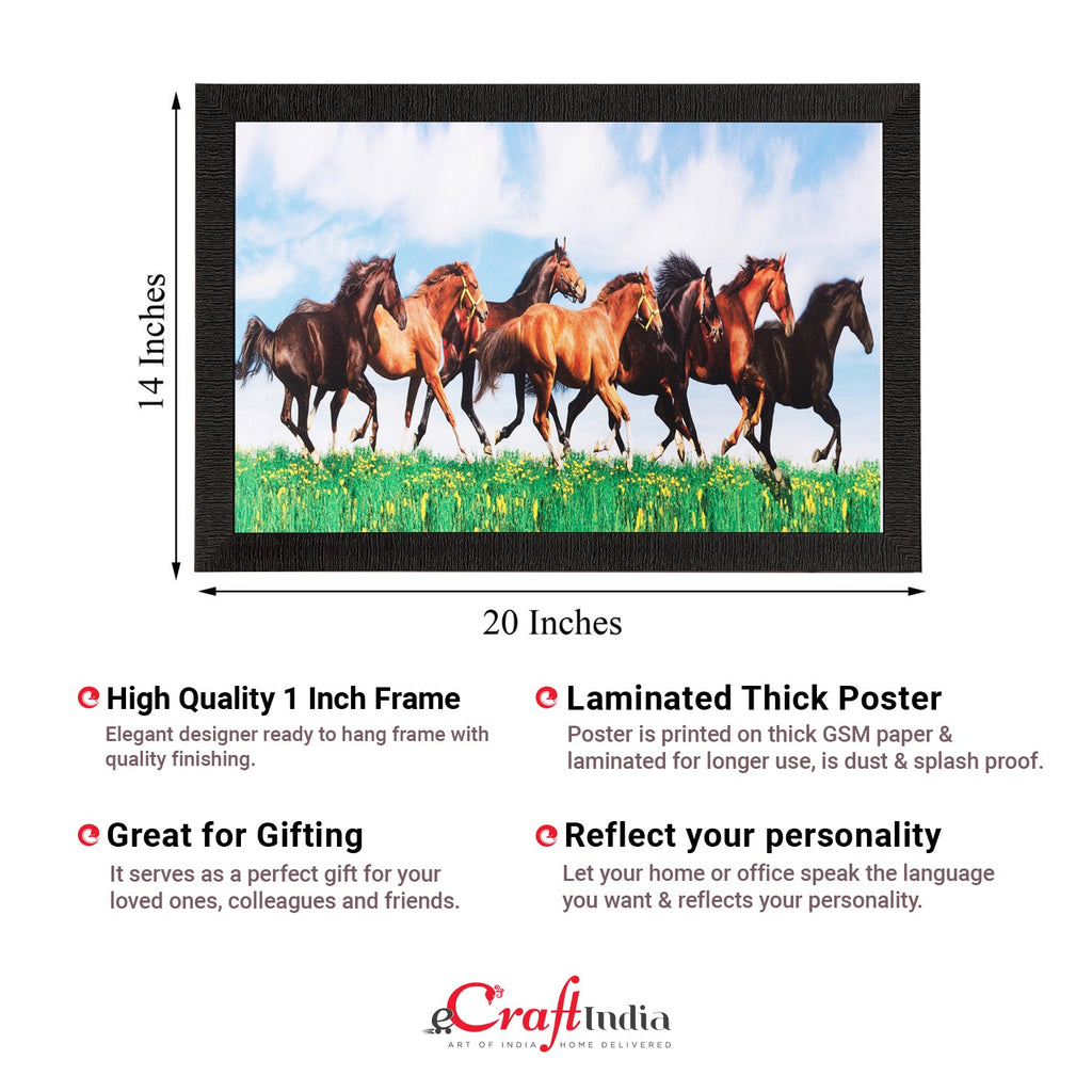 Running horses Matt Textured UV Art Painting Kafalo