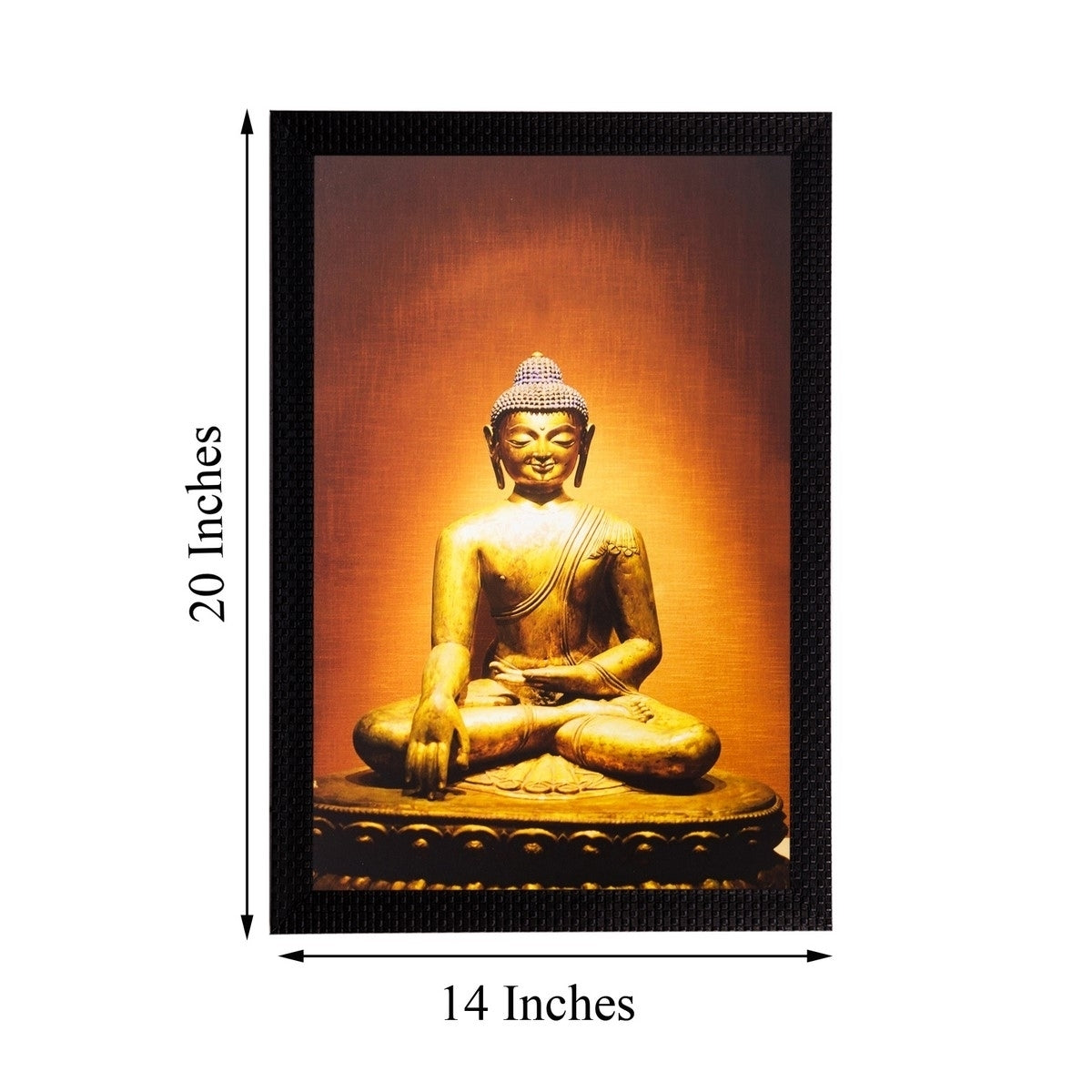 Meditating Golden Buddha Matt Textured UV Art Painting Kafalo
