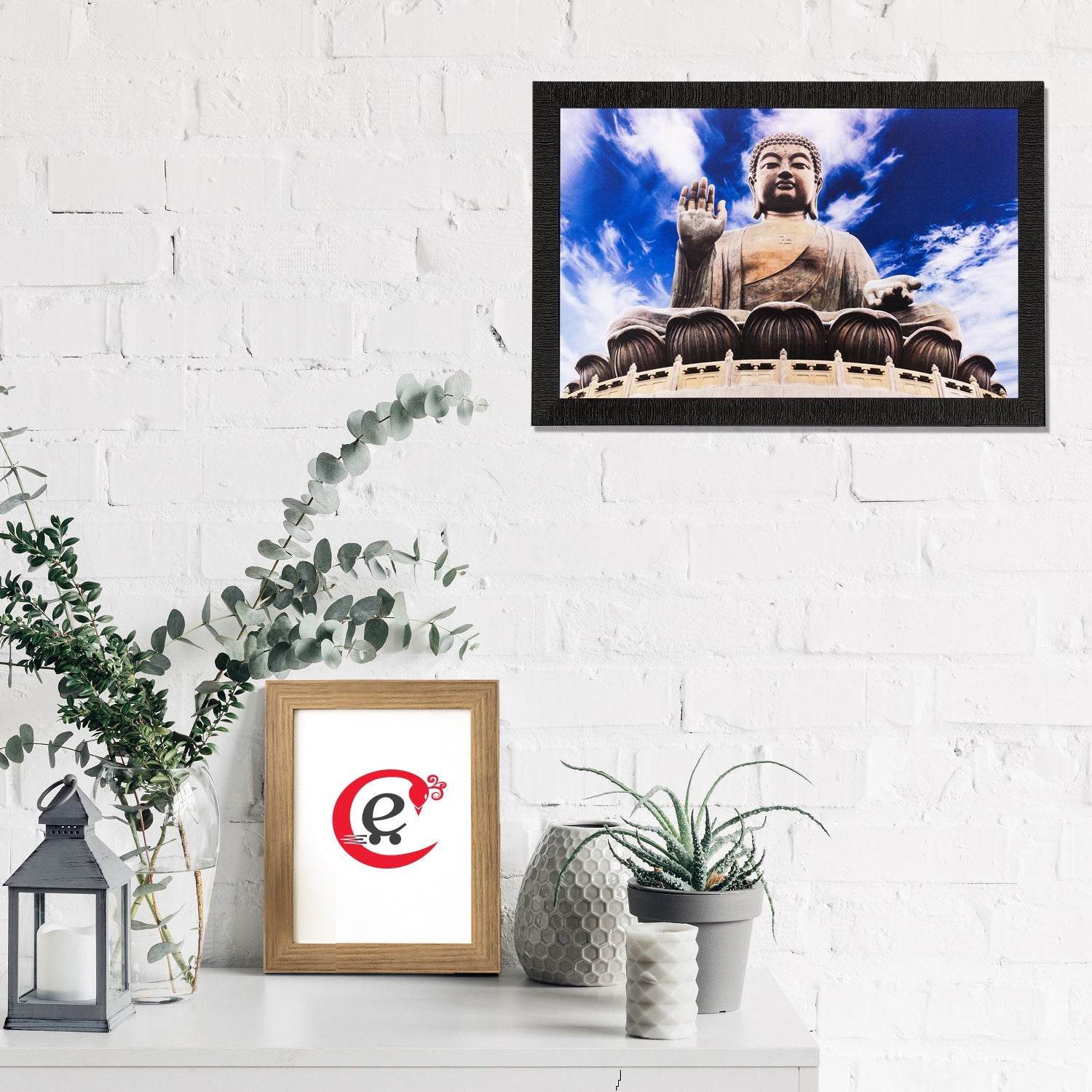Lord Buddha Painting Digital Printed Religious Wall Art Kafalo