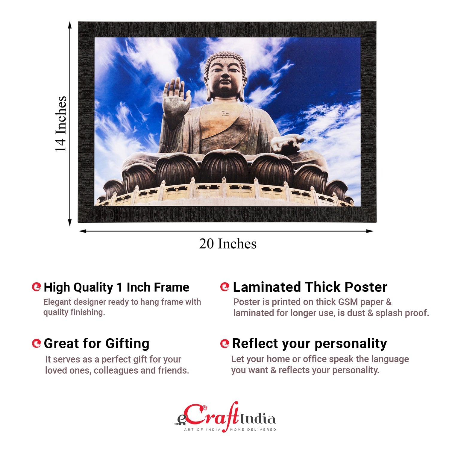 Lord Buddha Painting Digital Printed Religious Wall Art Kafalo