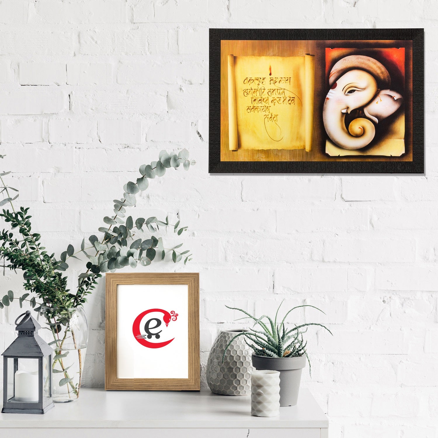 Lord Ganesha Matt Textured UV Art Painting Kafalo