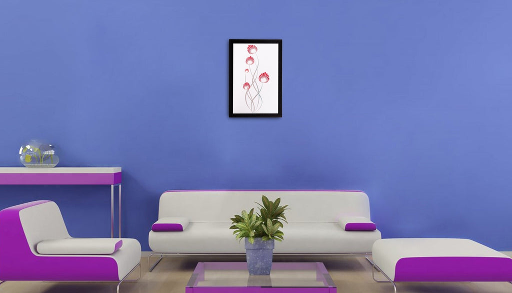 Abstract Flowers Matt Textured UV Art Painting Kafalo