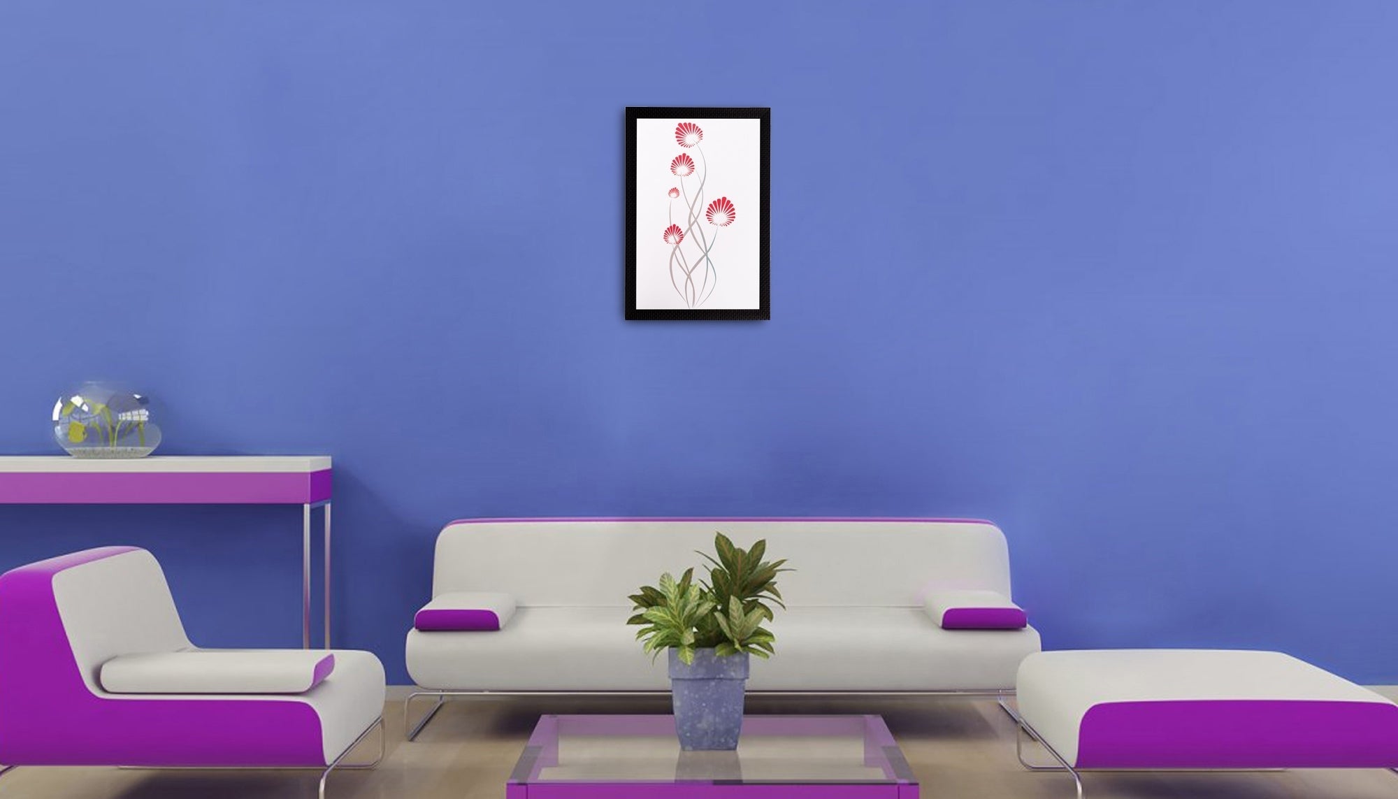 Abstract Flowers Matt Textured UV Art Painting Kafalo